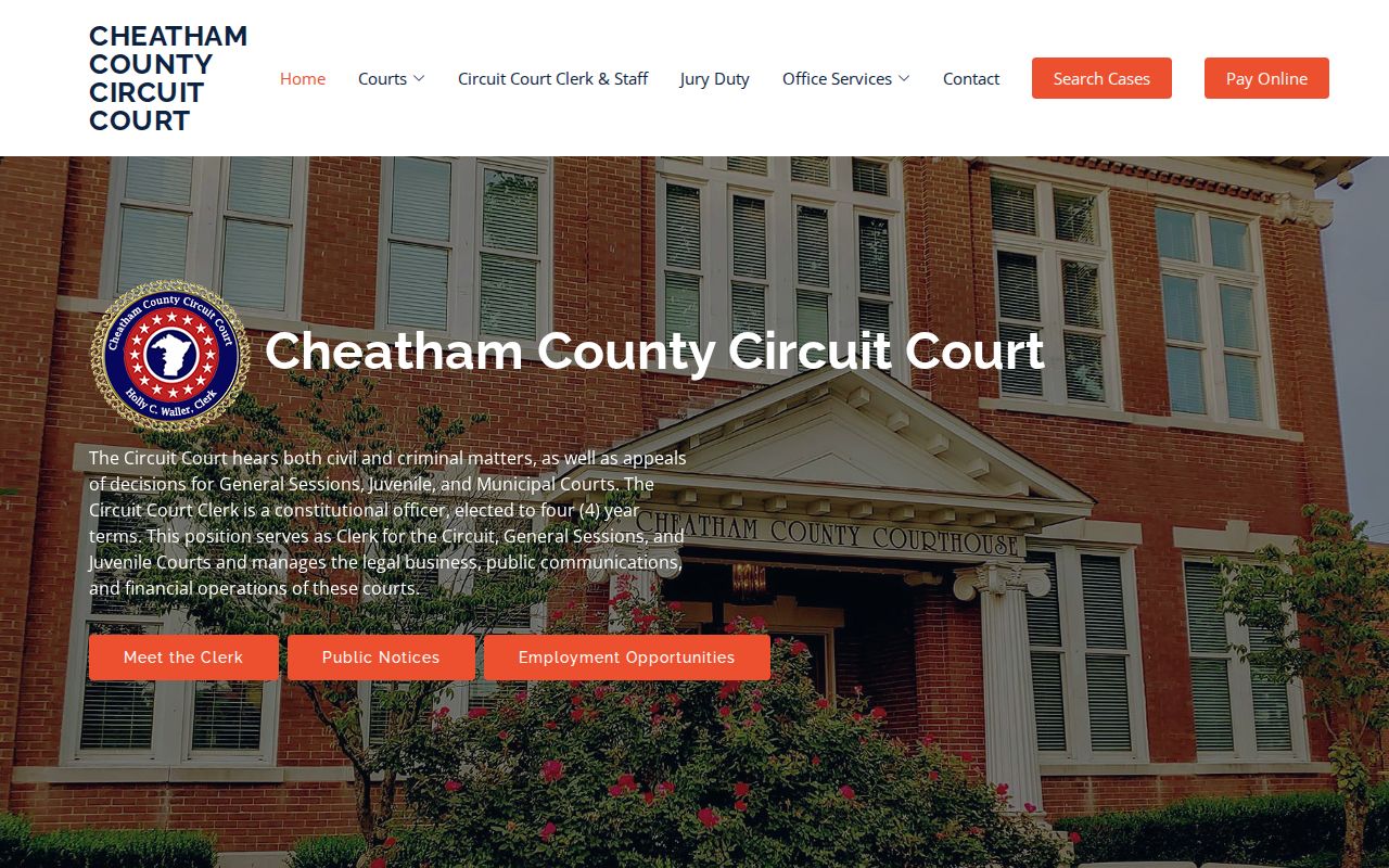 Cheatham County Circuit Court Clerk court and docket links