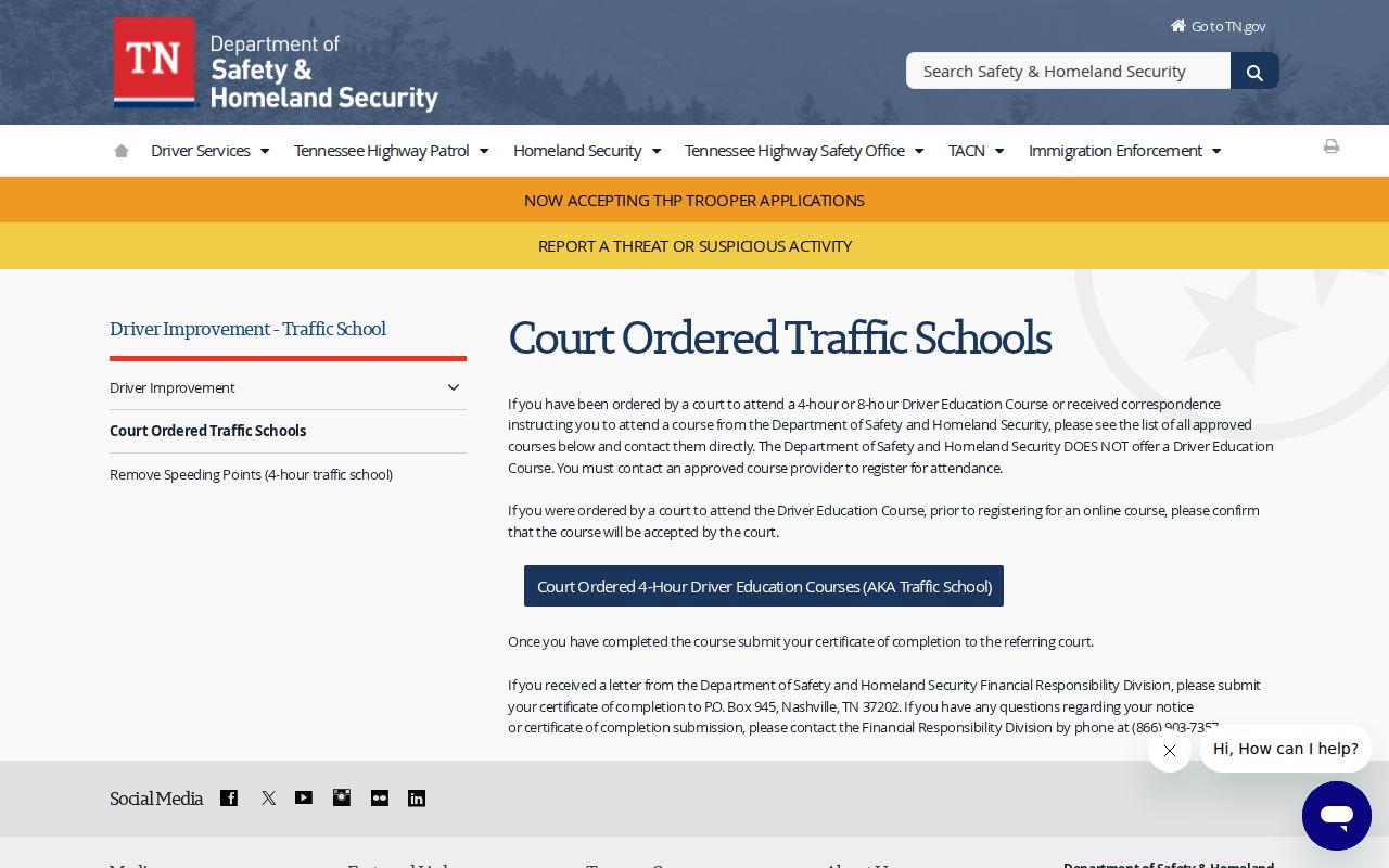 Court-ordered school rules tied to a Cheatham County traffic case